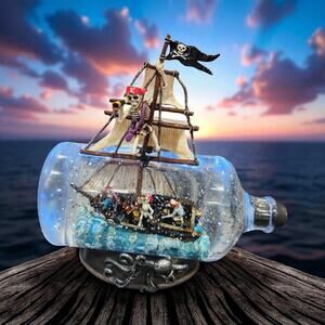 New Pumpkin Hollow Skeleton Pirates Drift Bottle - LED Halloween Decoration